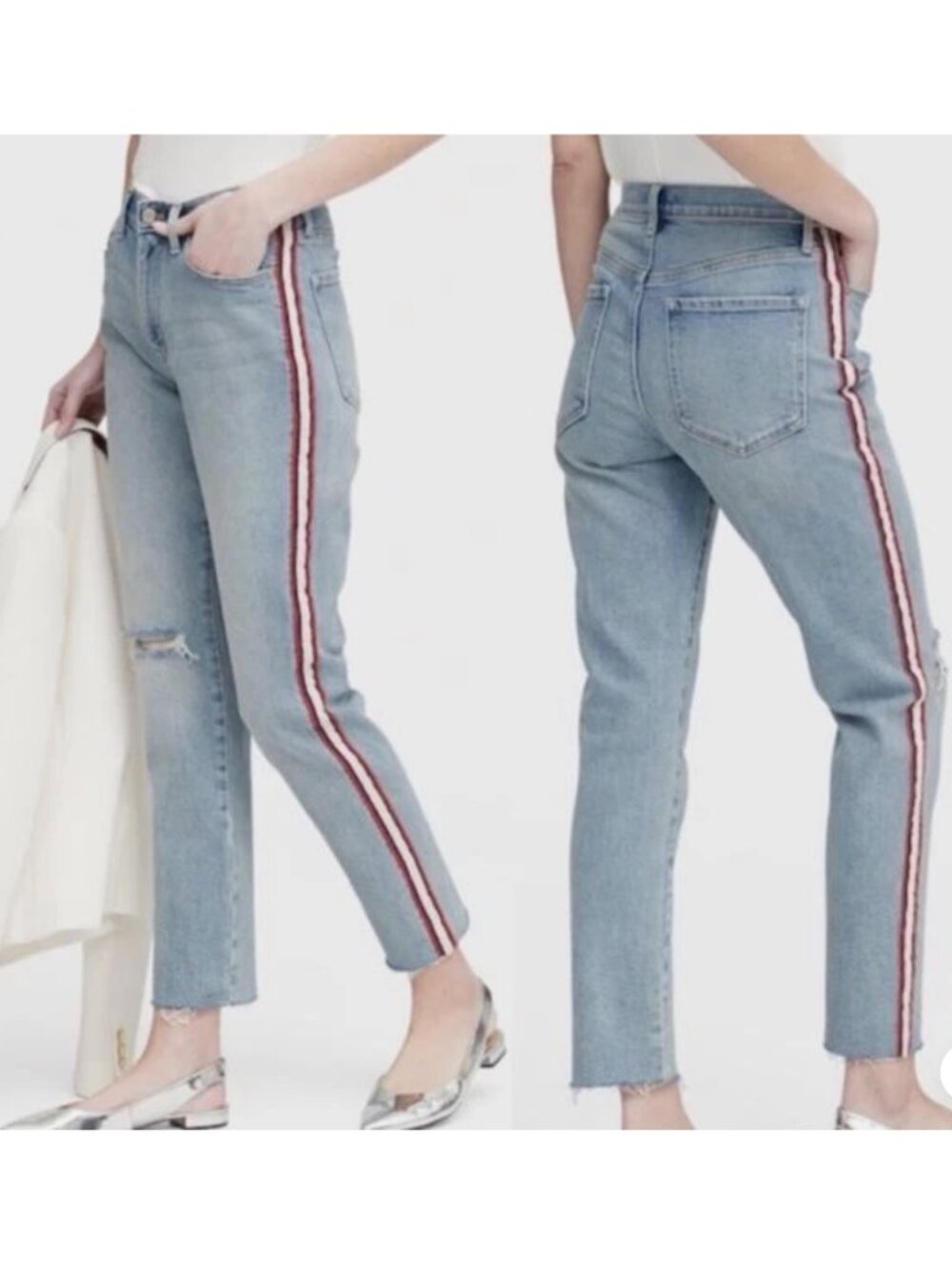 Banana Republic Jeans  Side Stripe High Rise Straight Crop Size 28